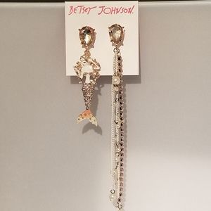 Betsey Johnson asymmetrical Mermaid Earrings